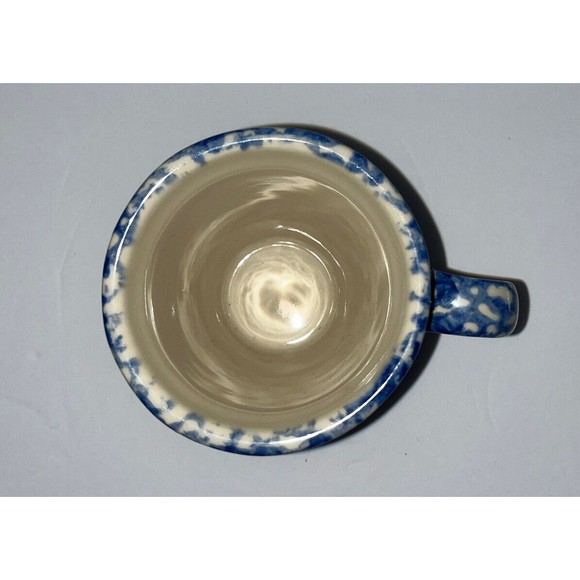Workshops  G Renn Blue and  White Spongeware‎ Stoneware Mug - Picture 4 of 5
